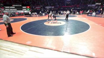 3A 285 lbs Champ. Round 1 - Gage LaDere, Frankfort (Lincoln-Way East) vs Mikey Milovich, Elk Grove Village (E.G.)