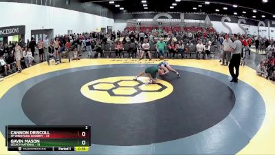 129 lbs Quarterfinals (8 Team) - Gavin Mason, Legacy National vs Cannon Driscoll, CP Wrestling Academy