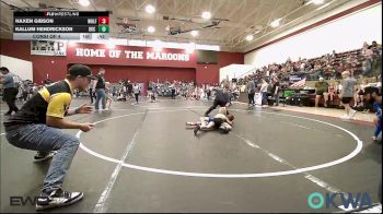 49 lbs Consi Of 4 - Haxen Gibson, Wolfpak Wrestling vs Kallum Hendrickson, OKC Saints Wrestling