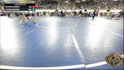 110 lbs Consi Of 8 #1 - Tryston Harrell, TEAM CONQUER vs Cayden Beavers, Harrah Little League Wrestling
