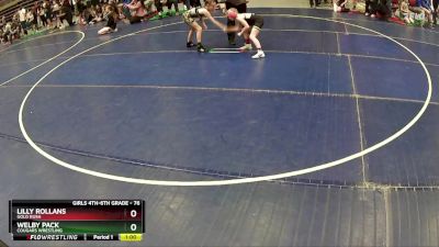 76 lbs Quarterfinal - Lilly Rollans, Gold Rush vs Welby Pack, Cougars Wrestling