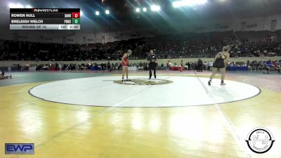 150 lbs Round Of 16 - Rowen Hull, Sand Springs Jr High vs Breleigh Welch, Ponca City LadyCat Wrestling