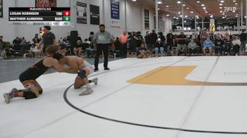 147 lbs Quarterfinal - Logan Robinson, Team Nauman Silver Fox - HSC vs Matthew Almedina, Mat Assassins Black - HSC