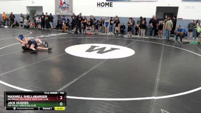 102 lbs Cons. Round 3 - Maxwell Shellabarger, Dillingham Wolverine Wrestling Club vs Jack Hughes, Mid Valley Wrestling Club