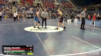 215 lbs Cons. Round 1 - Benedict Baumgardtner, Bismarck St Mary`s vs Mitchell Melander, Central Cass