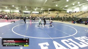 100 lbs Champ. Round 1 - Colt Arendsee, Warren County Pioneers vs Freddie Villacci, Williamson County Wrestling Cl