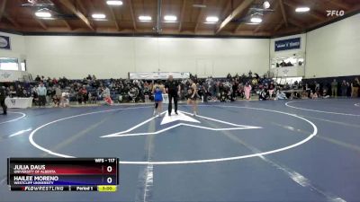 117 lbs Champ. Round 2 - Hailee Moreno, Westcliff University vs Julia Daus, University Of Alberta