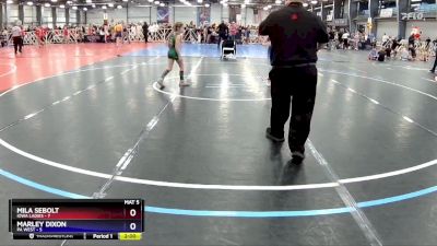 65 lbs Rd# 3- 11:30am Friday - Marley Dixon, PA WEST vs Mila Sebolt, Iowa Ladies