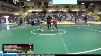 127 lbs Semifinal - Kayla Edwards, Rancho Buena Vista High School Wrestling vs Makenzie Shaw, Swamp Monsters Wrestling Club