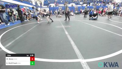 73 lbs Quarterfinal - Micael Boso, Choctaw Ironman Youth Wrestling vs Gage McElfresh, Shelton Wrestling Academy