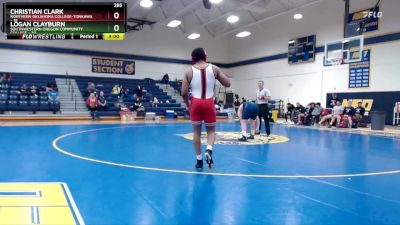 285 lbs Champ - Round 1 (16 Team) - Christian Clark, Northern Oklahoma College-Tonkawa vs Logan Clayburn, Southwestern Oregon Community College