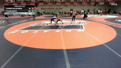 133 lbs Champ. Round 2 - Xavier Villalobos, North Central vs Tyler Evitts, Aurora Universtiy