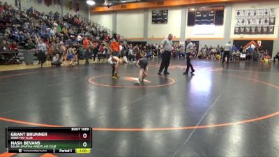 66 lbs Semifinal - Nash Bevans, Solon Spartan Wrestling Club vs Grant Brunner, Indee Mat Club