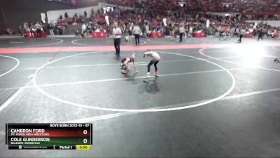 57 lbs Quarterfinal - Cameron Ford, Mt. Horeb Area Wrestling vs Cole Gunderson, Baldwin-Woodville