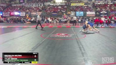 G - 120 lbs Champ. Round 1 - Tyler Gibson, Beaverhead Co. (Dillon) / Twin Bridges / Sheridan (Girls) vs Brooklyn Wilting, Havre (Girls)