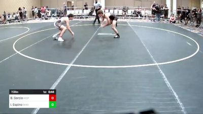 113 lbs Consi Of 32 #1 - Brandon Garcia, Hesperia HS vs Izaias Espino, Oakdale WC