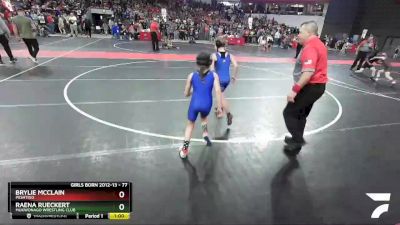 77 lbs Cons. Round 3 - Brylie McClain, Peshtigo vs Raena Rueckert, Mukwonago Wrestling Club