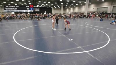 145 lbs Cons. Quarters - Taylor Martell, Hill Country Wildcats Wrestling Club vs Quinn Butler, South Dakota