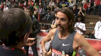 Will Leer after almost nipping Centro in the Mile at New Balance Indoor Grand Prix