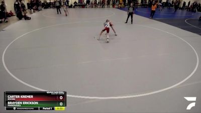 88 lbs Quarterfinal - Brayden Erickson, Minnewaska vs Carter Kremer, Rocori