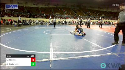 90 lbs Consi Of 8 #1 - Levi Hale, BullTrained vs Augustus Cosby, Pawhuska Elks Takedown