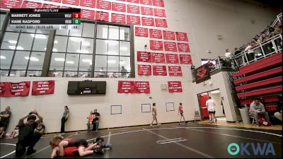 70-75 lbs Quarterfinal - Barrett Jones, Weatherford Youth Wrestling vs Kane Radford, Redskins Wrestling Club