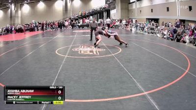 130 lbs 1st Place Match - Macey Jeffrey, Canyon Randall vs Ayamba Abunaw, North Point