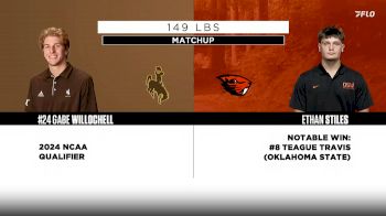149 lbs - Gabe Willlochell, Wyoming vs Ethan Stiles, Oregon State