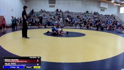 92 lbs Quarterfinal - Brian Gramig, Maurer Coughlin Wrestling Club vs Miles Mays, Contenders Wrestling Academy