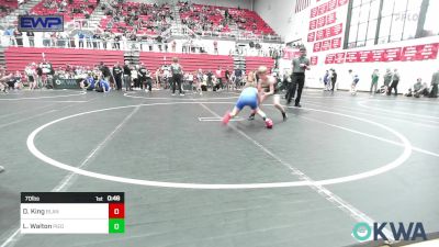 70 lbs Quarterfinal - Dawson King, Blanchard Youth Wrestling Club vs Lucas Walton, Piedmont