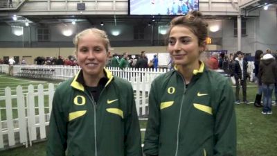 Jordan Hasay, Alexi Pappas and Katie Conlon celebrate with fast pizza after 2013 Husky Classic