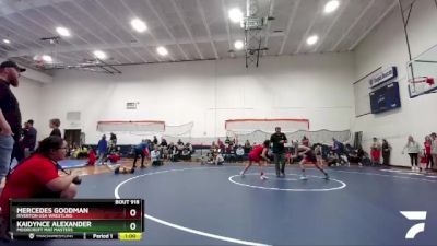 92 lbs Cons. Semi - Kaidynce Alexander, Moorcroft Mat Masters vs Mercedes Goodman, Riverton USA Wrestling