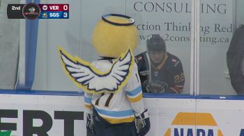 Funny Moment: Spruce Grove Saints Mascot Stares Down Opponent In Penalty Box