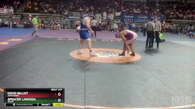 D 1 285 lbs Quarterfinal - Spencer Lanosga, Jesuit vs David Billiot, John Ehret