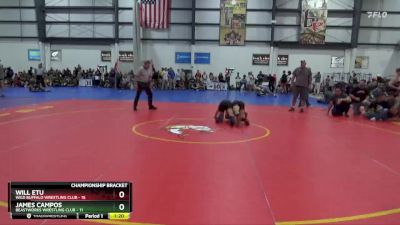 138 lbs Semis & 1st Wb (8 Team) - James Campos, BEASTWORKS WRESTLING CLUB vs Will Etu, WILD BUFFALO WRESTLING CLUB