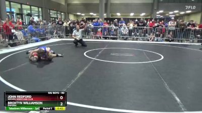 90 lbs Cons. Semi - John Redford, Wichita Wrestling Club vs Broxtyn Williamson, Emporia