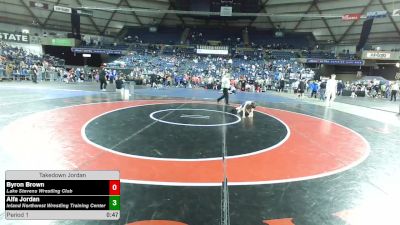 67 lbs Cons. Sub-semis - Byron Brown, Lake Stevens Wrestling Club vs Alfa Jordan, Inland Northwest Wrestling Training Center