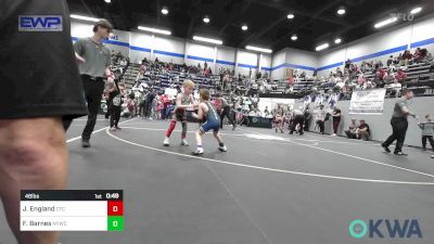 46 lbs Quarterfinal - Jepsen England, Comanche Takedown Club vs Foster Barnes, Newcastle Youth Wrestling