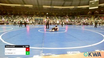 55 lbs Consi Of 16 #2 - Jonah Dinger, Newkirk Takedown Club vs Achilles Cawyer, Jay Wrestling Club