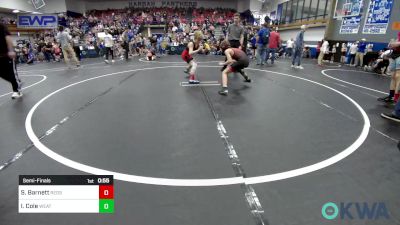 70 lbs Semifinal - Sawyer Barnett, Redskins Wrestling Club vs Iker Cole, Weatherford Youth Wrestling