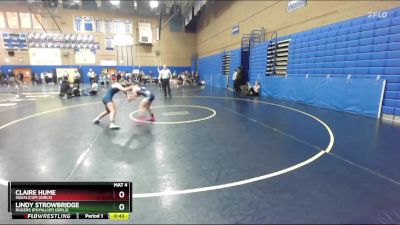 130lbs Cons. Round 9 - Claire Hume, Squalicum (Girls) vs Lindy Strowbridge, Rogers (Puyallup) (Girls)