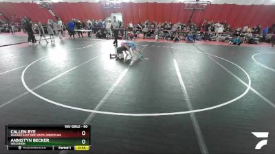 90 lbs Round 1 - Annistyn Becker, Wisconsin vs Callen Rye, Wausau East Side Youth Wrestling