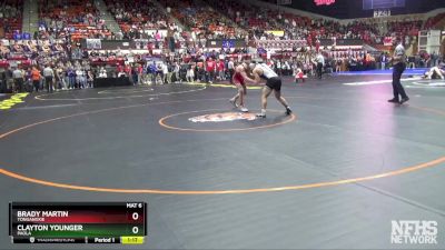 4A 165 lbs Quarterfinal - Brady Martin, Tonganoxie vs Clayton Younger, Paola