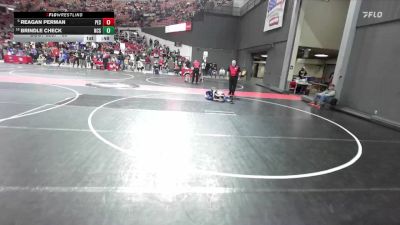 55 lbs Semifinal - Reagan Perman, Peshtigo vs Brindle Check, North Crawford Seneca