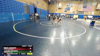 125lbs Champ. Round 2 - Carmen Pacheco, Tonasket (Girls) vs Meczi Johnson, Moses Lake (Girls)