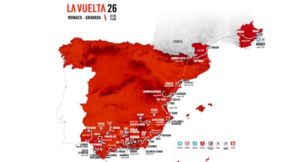 Vuelta a España 2026: Start In Monaco, Finish In Granada