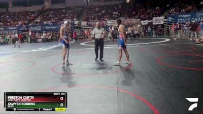 D 3 144 lbs Quarterfinal - Sawyer Robbins, Erath vs Preston Curtis, John Curtis Christian