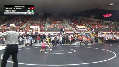 150 lbs Cons. Semi - Bodhi Shay, Paola Hs vs Bryson Crotinger, Santa Fe Trail Hs