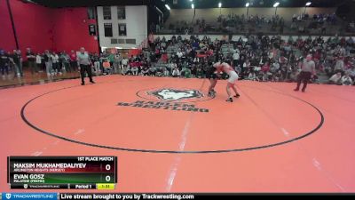 144 lbs 1st Place Match - Evan Gosz, Palatine (FREMD) vs Maksim Mukhamedaliyev, Arlington Heights (HERSEY)