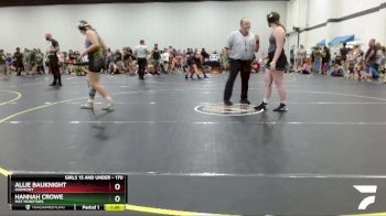 170 lbs Round 2 - Allie Bauknight, Harmony vs Hannah Crowe, Mat Monstars